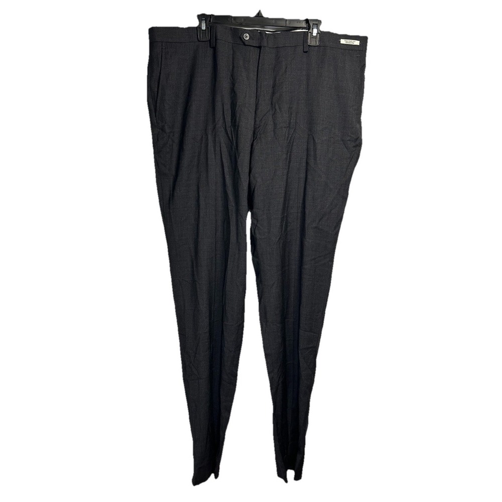 New Jos A Bank Dress Pants Men's 42x36 Gray Wool Stretch Office Straight Leg $90
